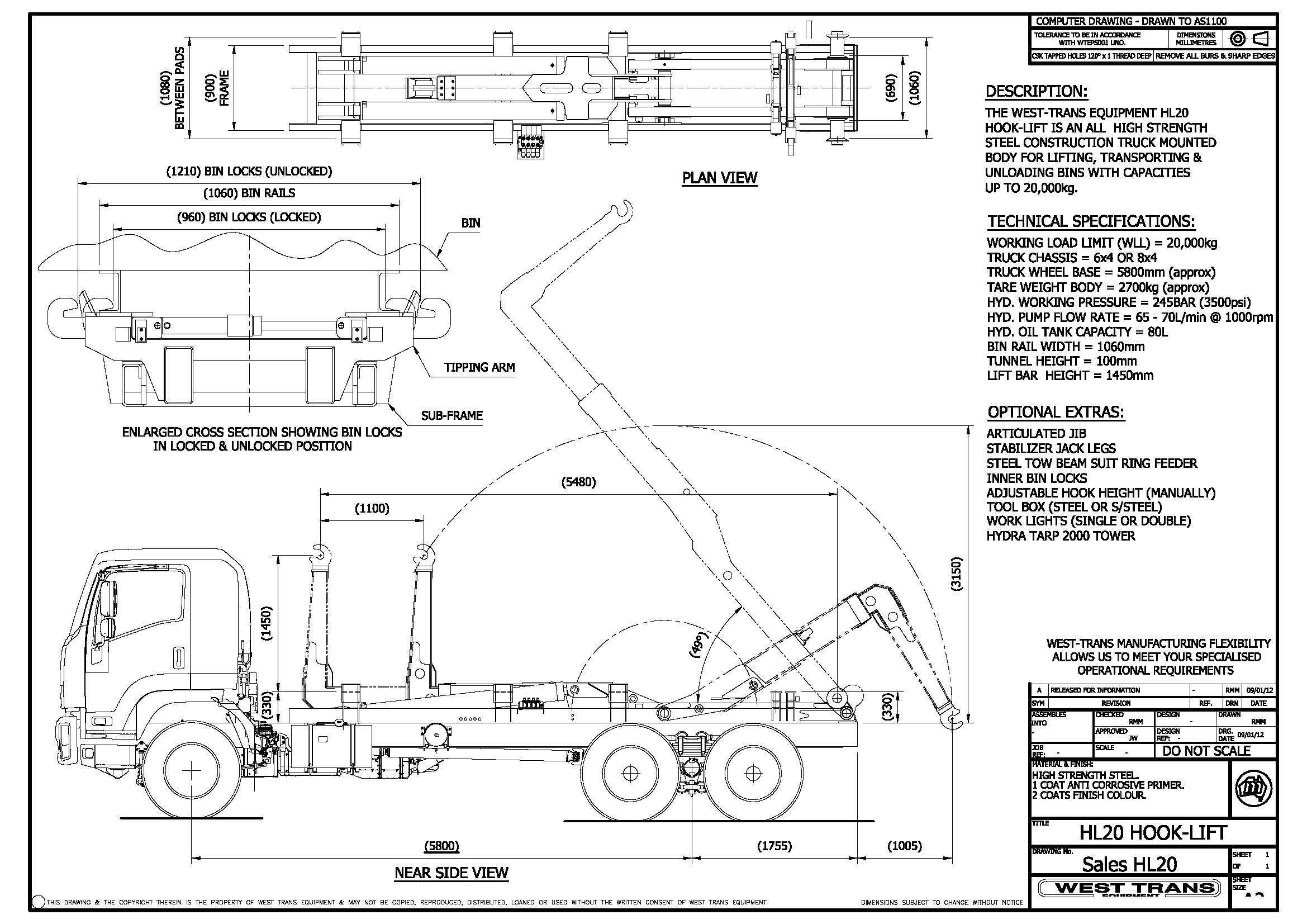 Hook Lift HL 20 WestTrans Equipment & Service