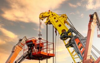 hook lift truck sunset